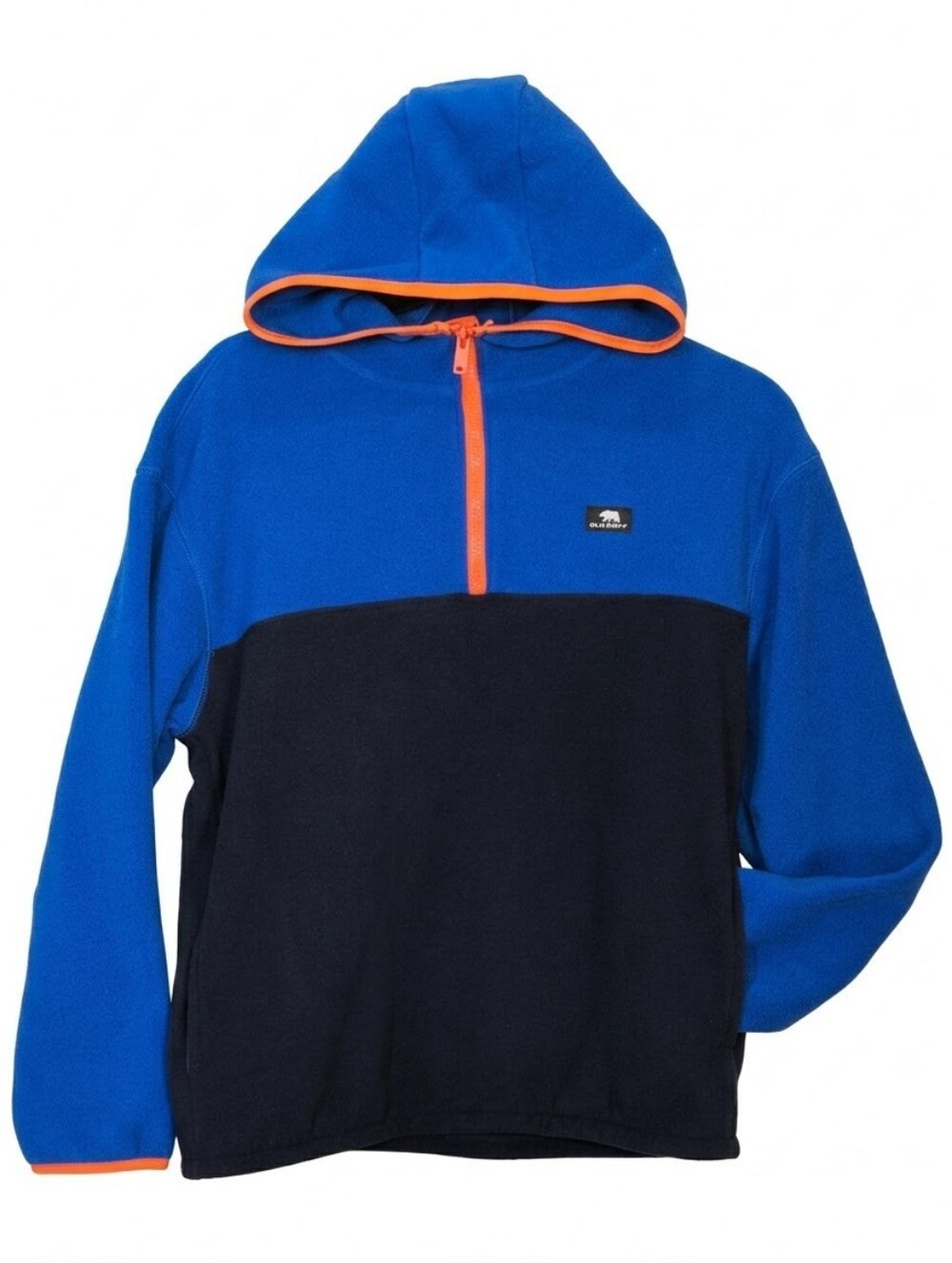 NEW Old Navy Boys Fleece Hoodie Quarter Zip Blue Orange Size XL (14-16) Winter
